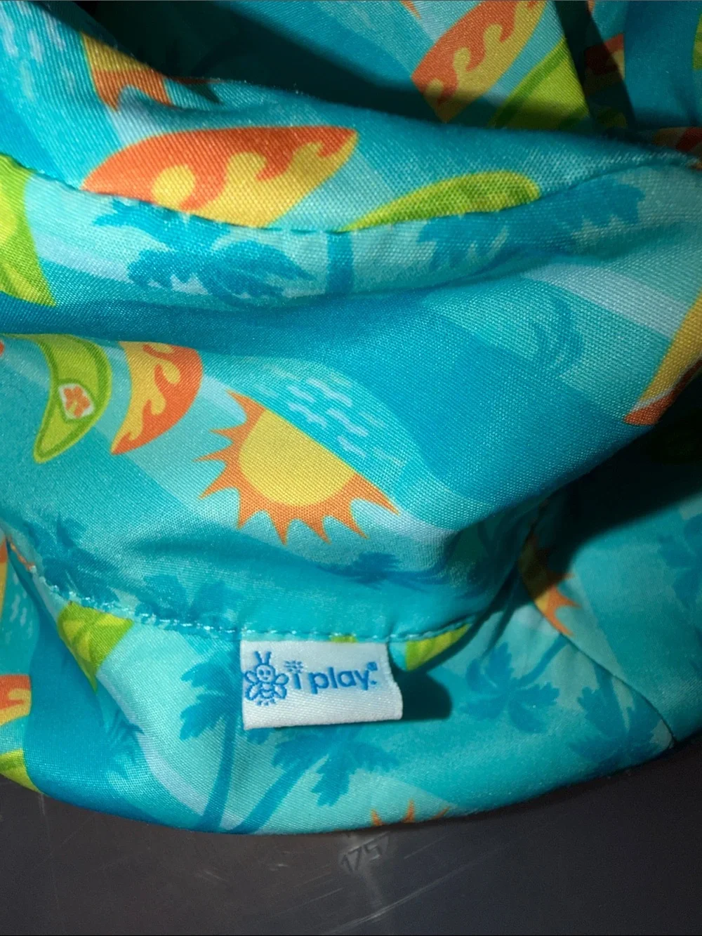 Bucket Hat i play Baby Turquoise Orange Surf Sun beach pool sun protection